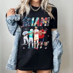 Gildan Miami’s GOAT Athletes Signed Signatures Tee Size XL